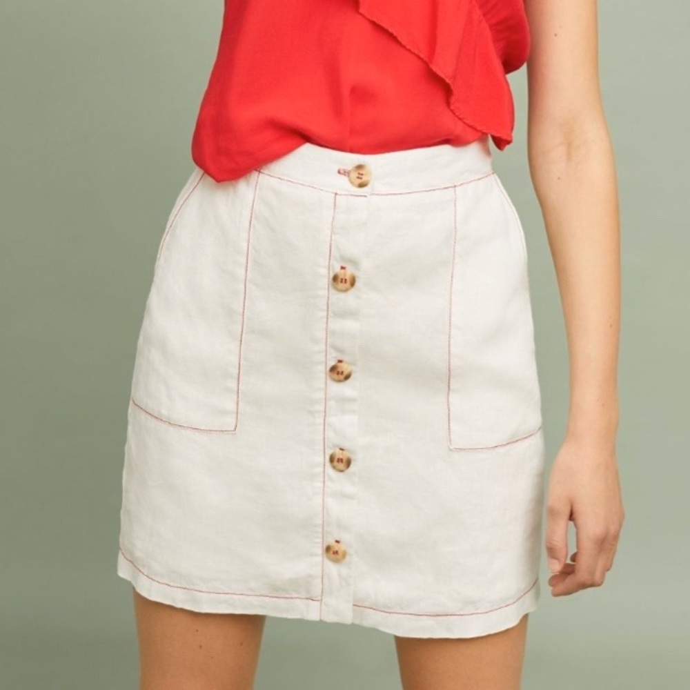 NWOT! Anthropologie Amaldi 100% Linen Skirt